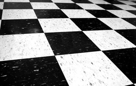 A checkered type floor tiles