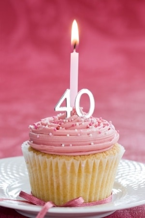 A cupcake for a 40th birthday