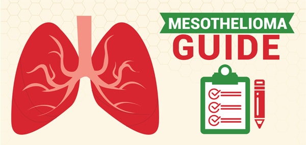 An image showing a heart and titled mesothelioma guide