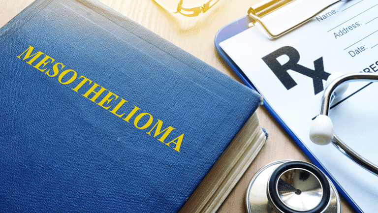 mesothelioma document on a doctors desk