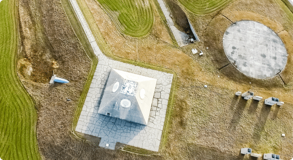 Aerial view of a manufacturing company