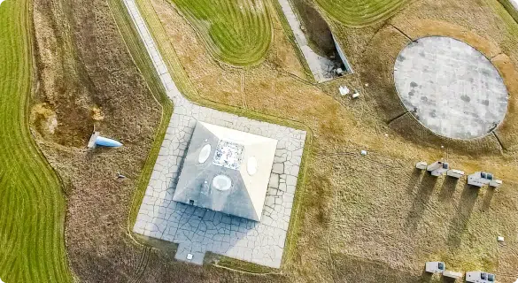Aerial view of a manufacturing company