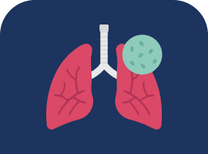 cartoon pair of lungs with sick tissue