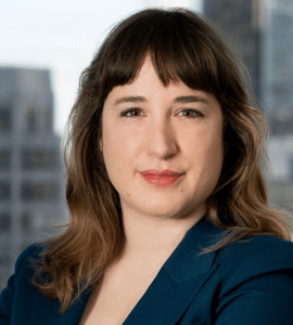 Professional headshot of Erica Bergmann, Senior Associate Asbestos Attorney at Bergman Oslund Udo Little