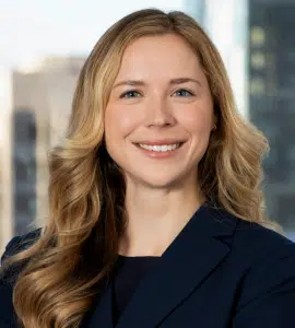Professional headshot of Meg Price, Associate Attorney at Bergman Oslund Udo Little
